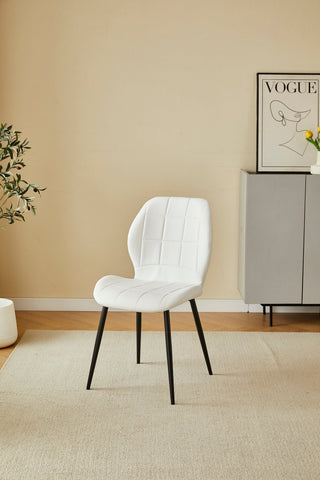 Oliver White PU Leather Effect Dining Chairs