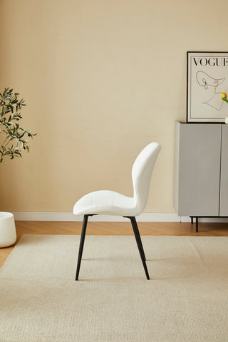 Oliver White PU Leather Effect Dining Chairs