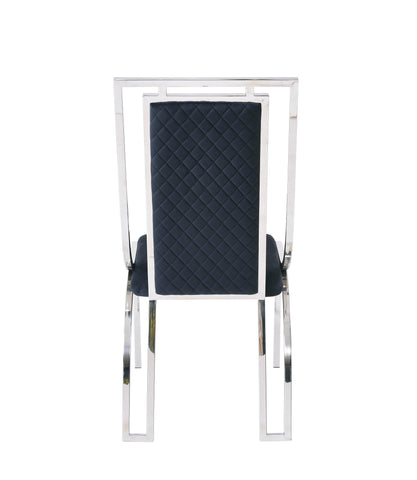 Grey Louis Chrome With Black Silver Windsor Chairs