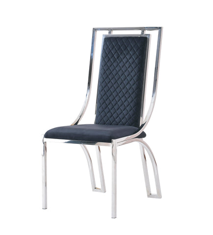 Grey Louis Chrome With Black Silver Windsor Chairs