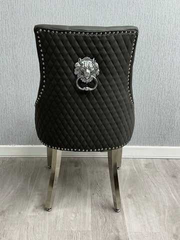Majestic Leather Dining Chairs- Hudson Grey