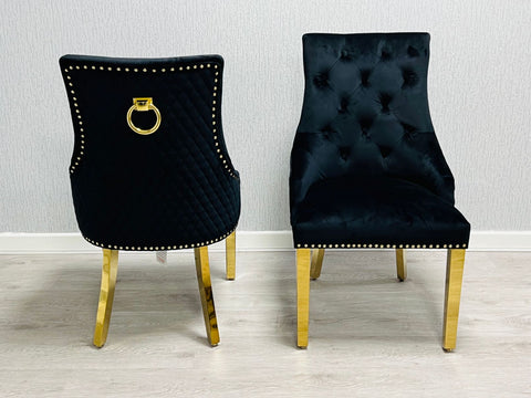 Majestic Ring Knocker Chairs- Black Gold