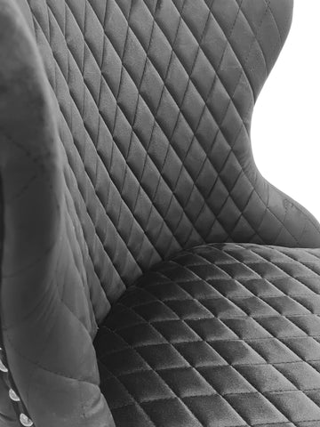 Valentino Plush Velvet Dining Chairs- Dark Grey