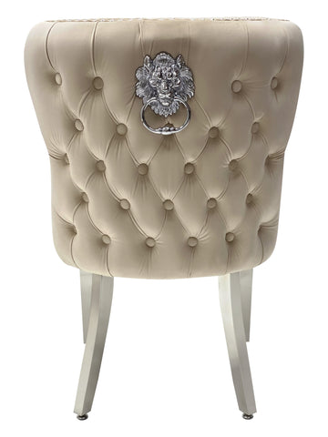 Valentino Plush Velvet Dining Chairs- Mink