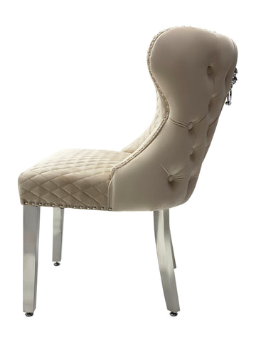 Valentino Plush Velvet Dining Chairs- Mink
