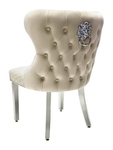 Valentino Plush Velvet Dining Chairs- Mink