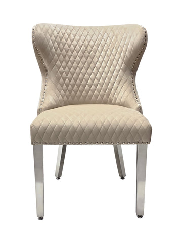 Valentino Plush Velvet Dining Chairs- Mink