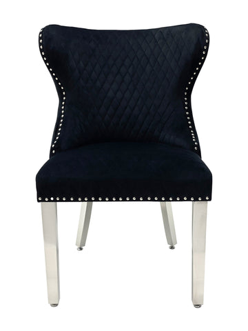 Valentino Plush Velvet Dining Chairs- Black