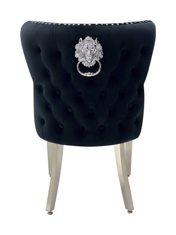 Valentino Plush Velvet Dining Chairs- Black