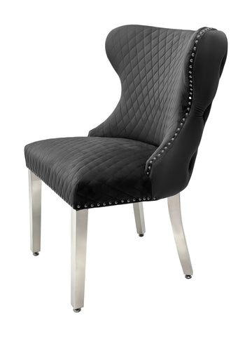 Valentino Plush Velvet Dining Chairs- Black