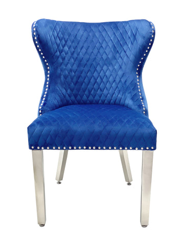 Valentino Plush Velvet Dining Chairs- Navy