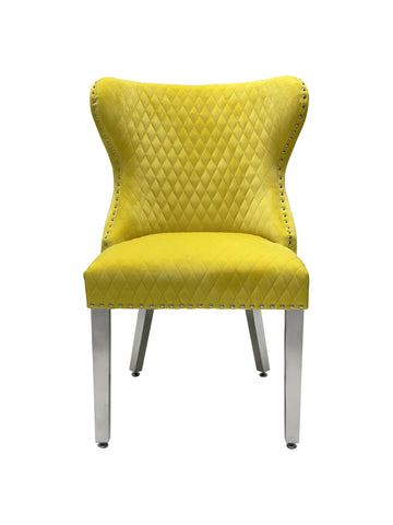 Valentino Plush Velvet Dining Chairs- Mustard
