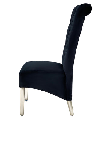 Sofia Plush Velvet Fabric Dining Chairs- Black