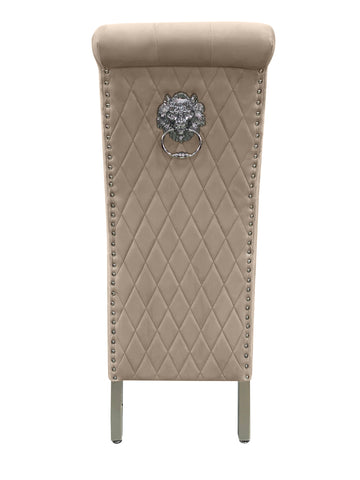 Sofia Plush Velvet Fabric Dining Chairs- Mink