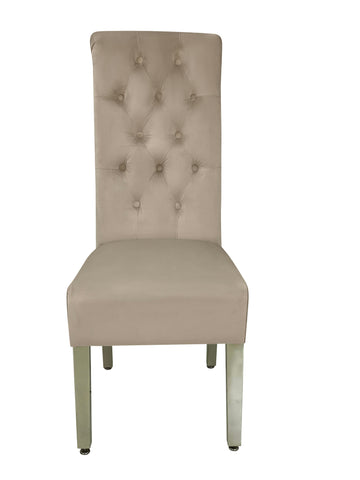 Sofia Plush Velvet Fabric Dining Chairs- Mink