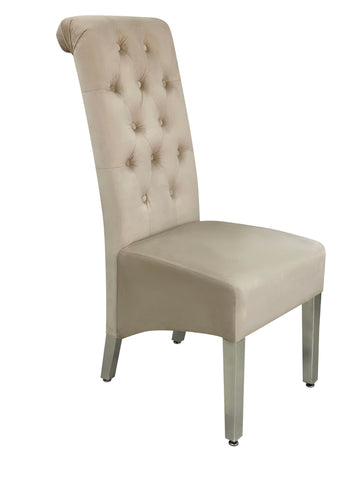 Sofia Plush Velvet Fabric Dining Chairs- Mink