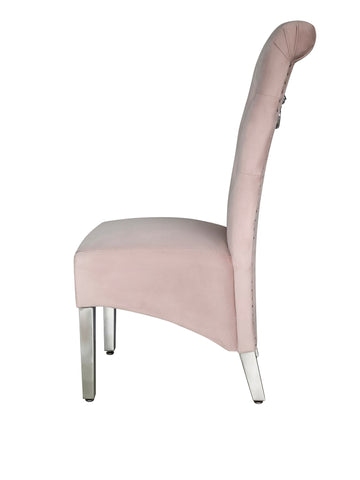 Sofia Plush Velvet Fabric Dining Chairs- Pink