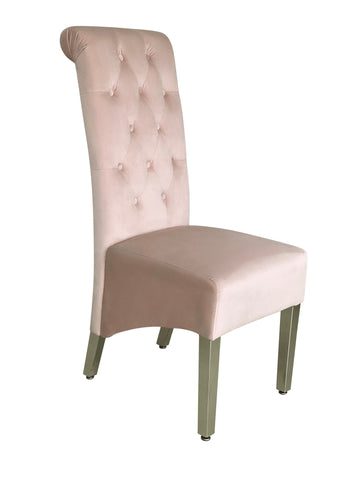 Sofia Plush Velvet Fabric Dining Chairs- Pink