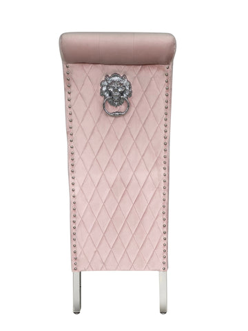 Sofia Plush Velvet Fabric Dining Chairs- Pink