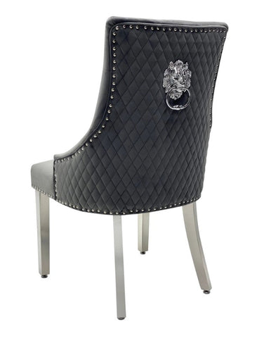 Grey Arial Dining Table With Dark Grey Majestic Chairs