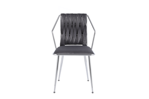Daisy Velvet Dining Chairs- Grey Silver