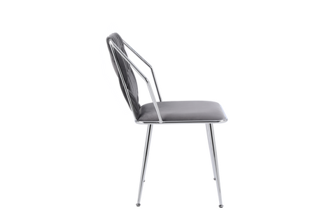 Daisy Velvet Dining Chairs- Grey Silver