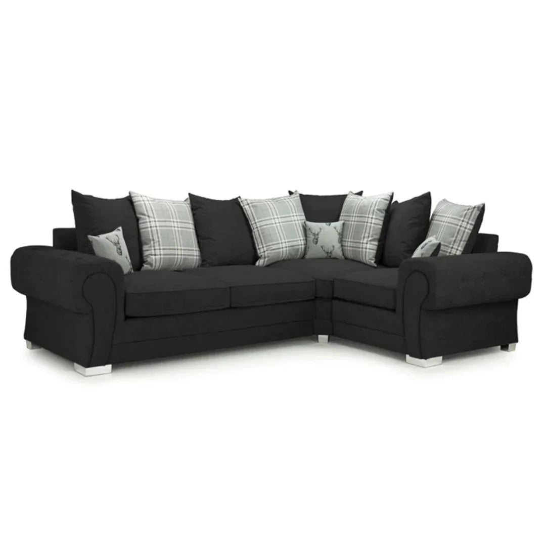 Verona Scatter Back 4 Seater Sofa Black