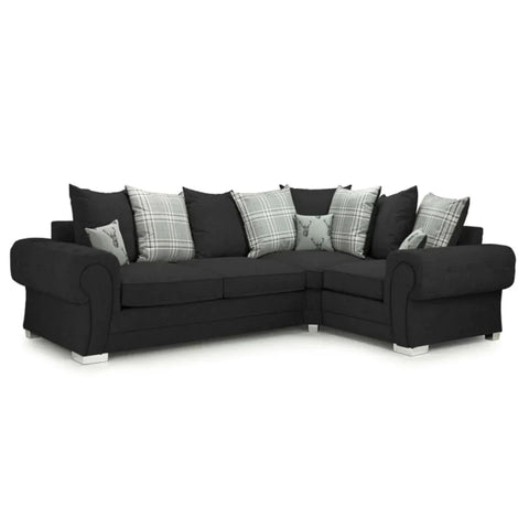 Verona Scatter Back 4 Seater Sofa Black