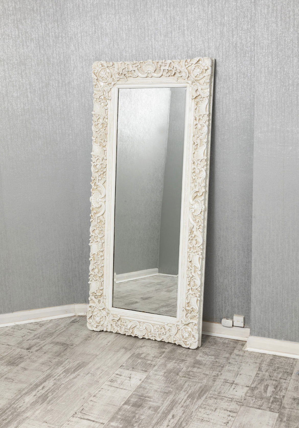 FRENCH ORNATE CREAM MIRROR