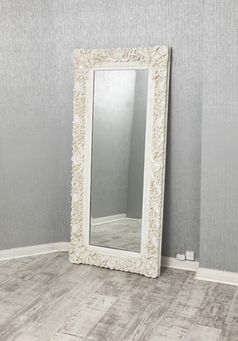 FRENCH ORNATE CREAM MIRROR