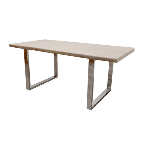 Freya Pine Wood Dining Table - Chrome Legs