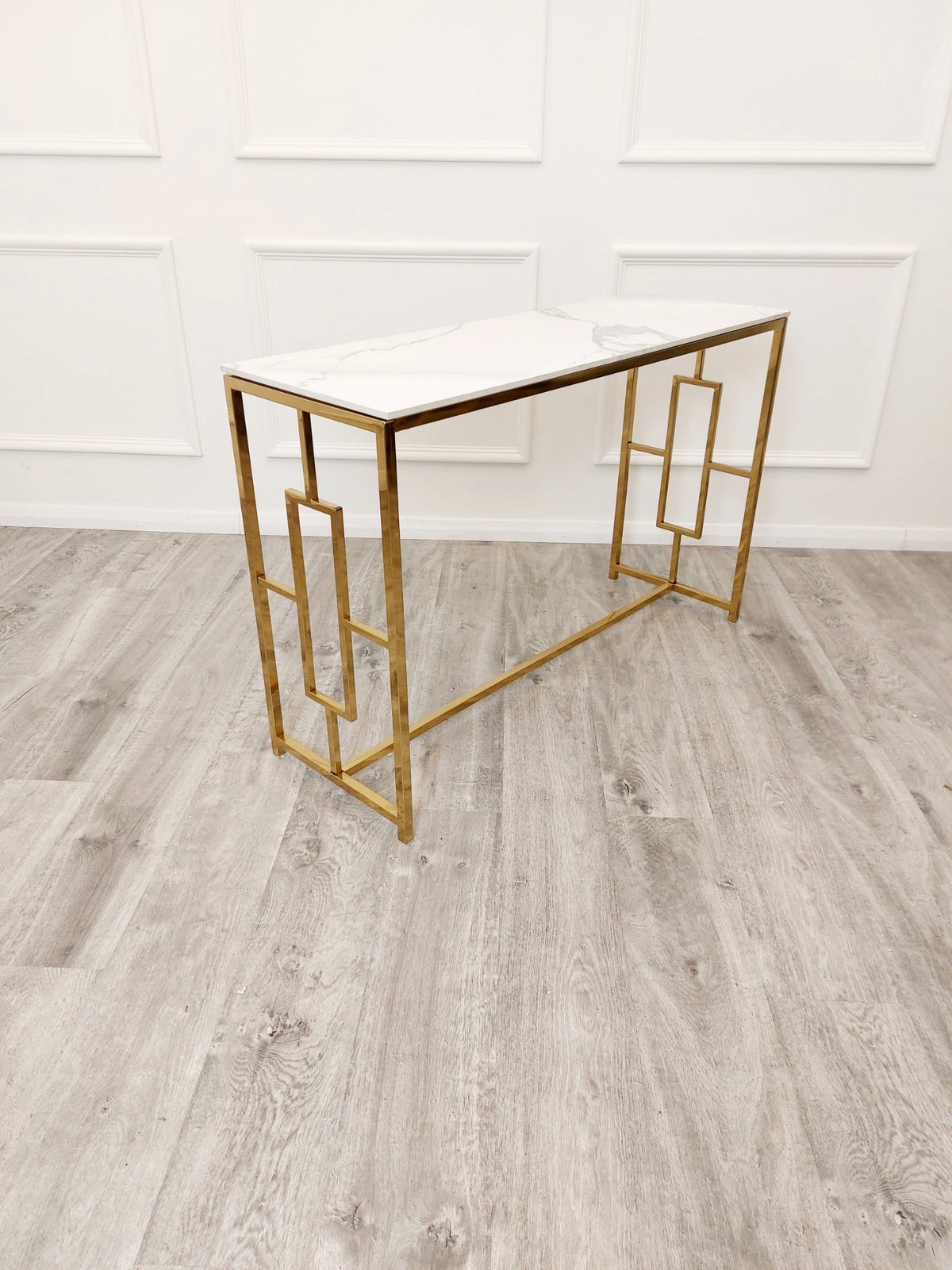 Geo Gold Console Table