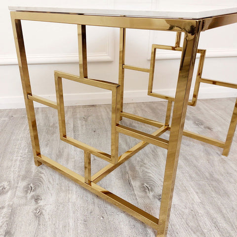 Geo Gold Lamp Table