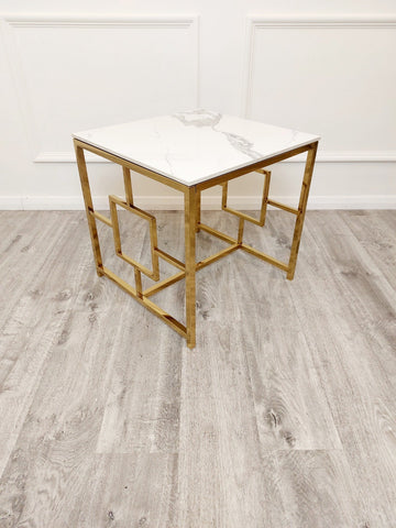 Geo Gold Lamp Table