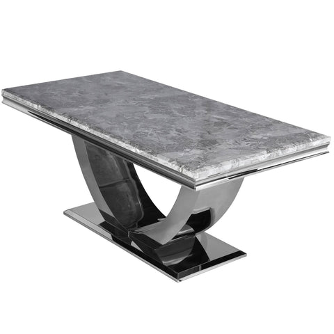 Grey Arial Dining Table With Black Majestic Chairs