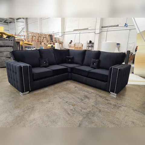 Hendi Corner Sofa Fullback Black