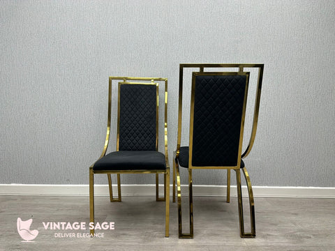 Windsor Dining Chairs- Black & Gold