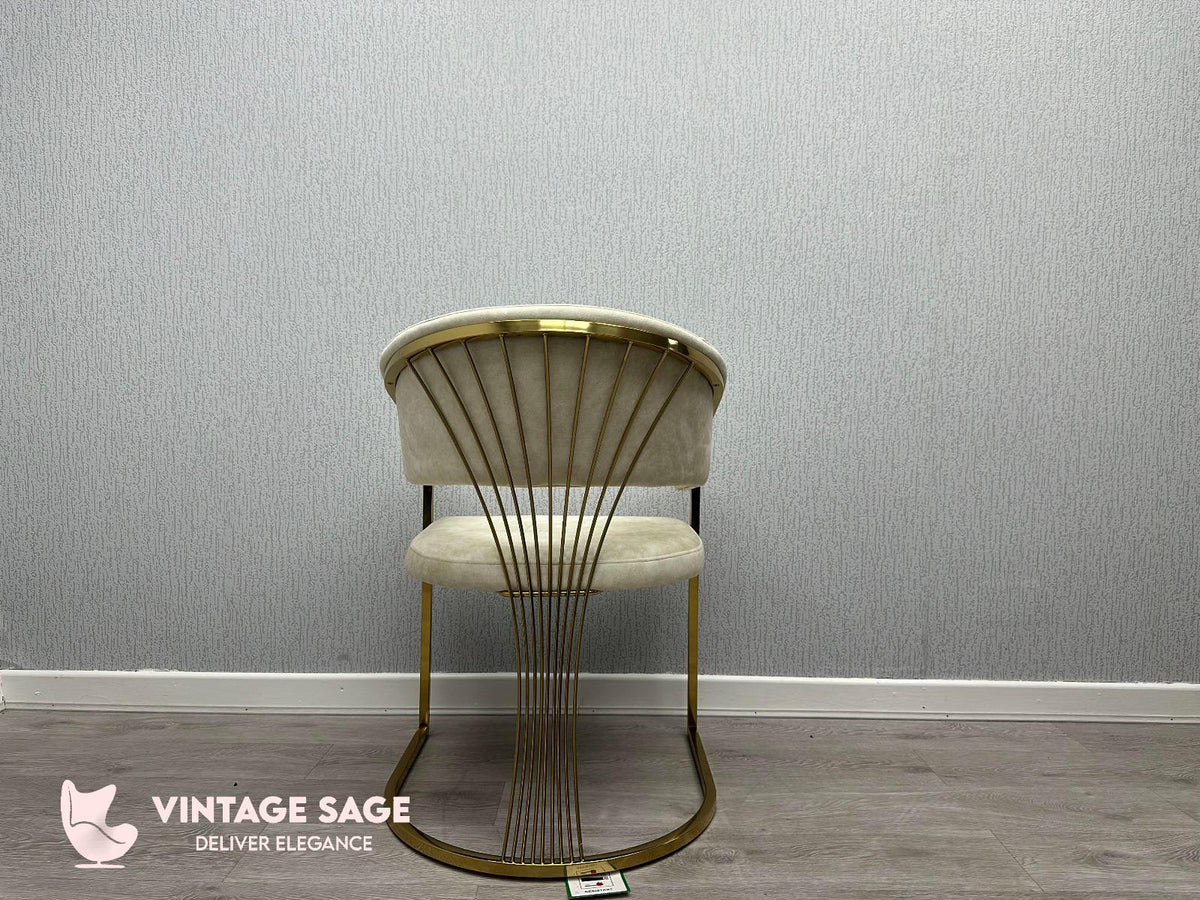 Prado Dining Chairs- Cream Gold
