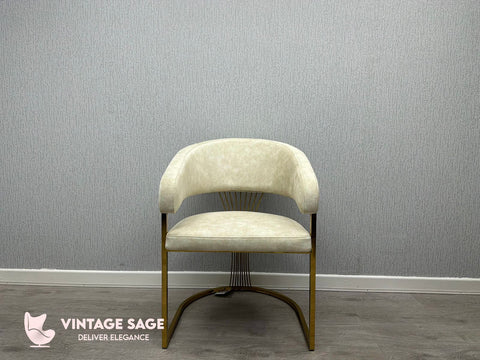 Prado Dining Chairs- Cream Gold