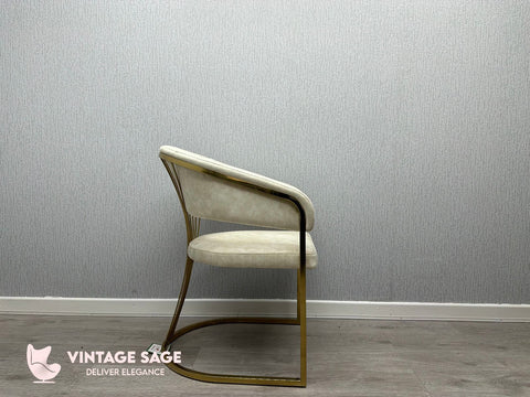 Prado Dining Chairs- Cream Gold