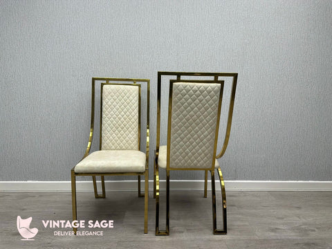 Windsor Dining Chairs- Cream & Gold