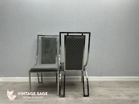 Windsor Dining Chairs- Black & Silver