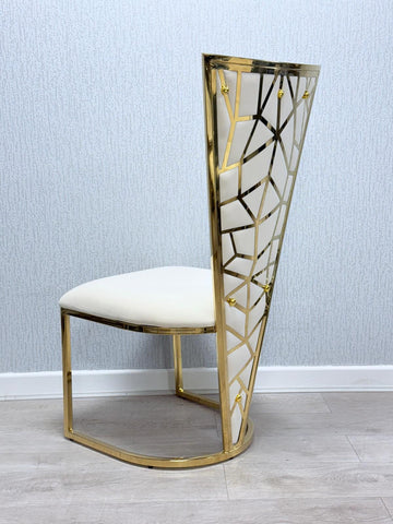 1.8m Pandora Elina Gold With Cream Gold Vienna Chairs