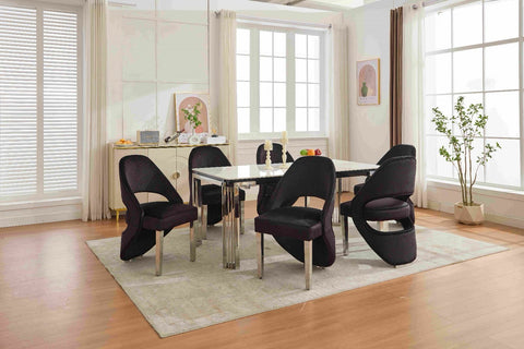 White Sorrento with Santorini Black Silver Chairs