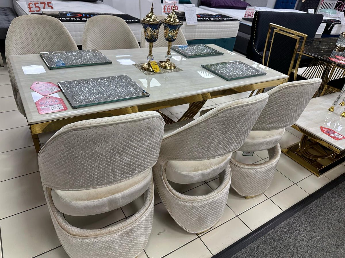 Elina 1.8M Table with Santorini Chairs