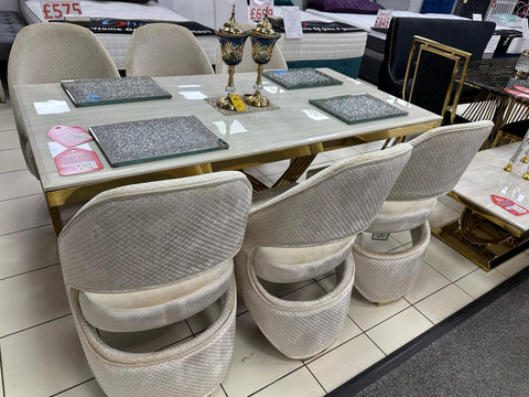 Elina 1.8M Table with Santorini Chairs