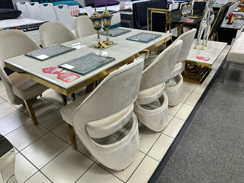 Elina 1.8M Table with Santorini Chairs