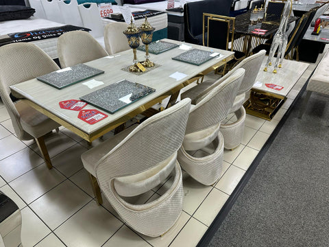 Elina 1.8M Table with Santorini Chairs
