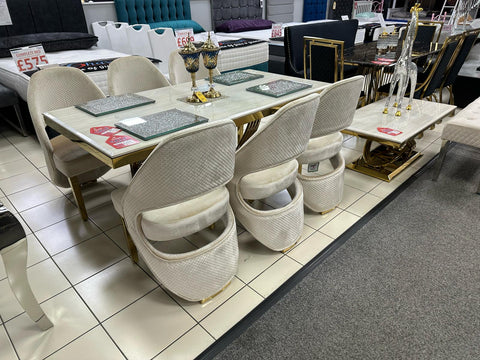 Elina 1.8M Table with Santorini Chairs
