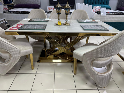 Elina 1.8M Table with Santorini Chairs